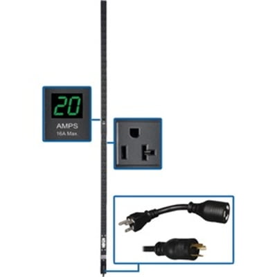 Tripp Lite 0U Vertical 72" 36 Outlet 2kW Single Phase Local Meter PDU PDUMV2072
