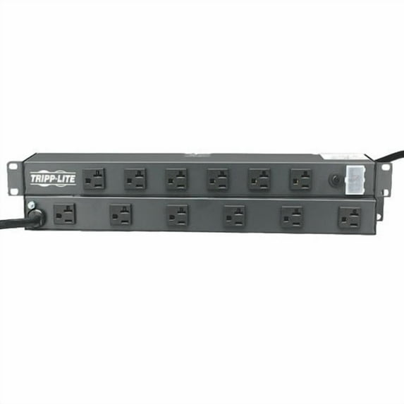 Tripp Lite 1U Rack-Mount Power Strip w/12 Outlets (6 Front & 6-Rear-Facing)