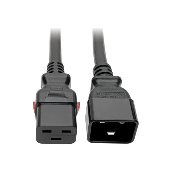 Tripp Lite C20 To C19 Cable - Locking C19 Connector, Heavy Duty, 20a, 100-250v, 12 Awg, 6 Ft., Black - Extension Cable - Iec 60320 C20 To Iec 60320 C19 Locking - Ac 100-250 V - 20 A - 6 Ft - Black -