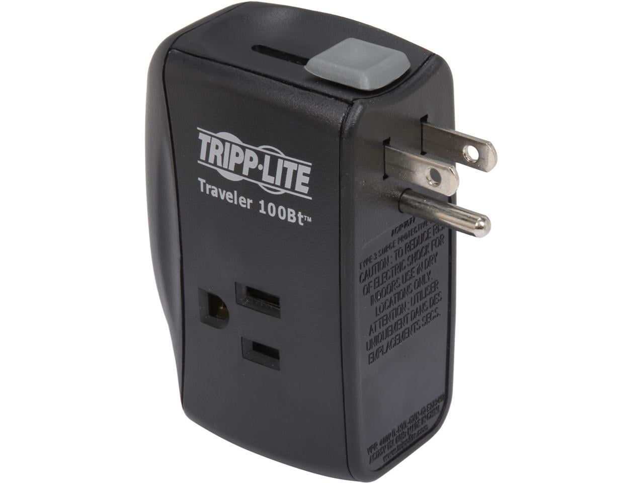 Tripp Lite Protect It! Two-Outlet Portable Surge Suppressor, 1050 Joules, Black