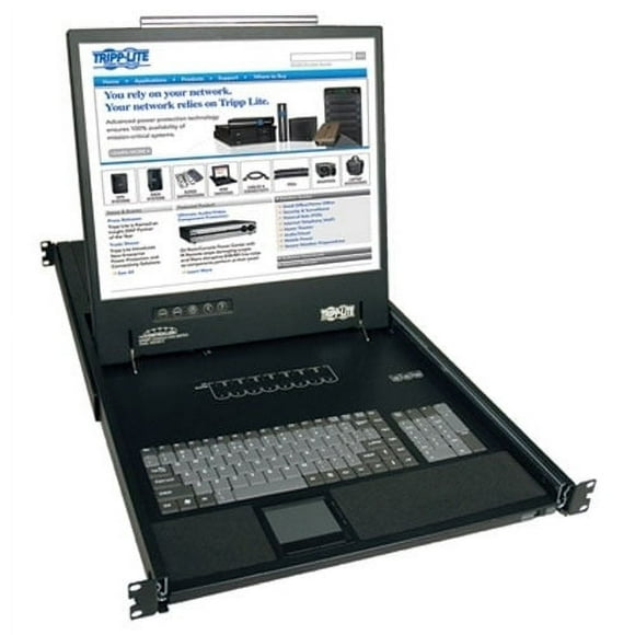 8PORT KVM RACK CONSOLE 19 LCD 1U KEYBOARD HD15 PS/2 OSD