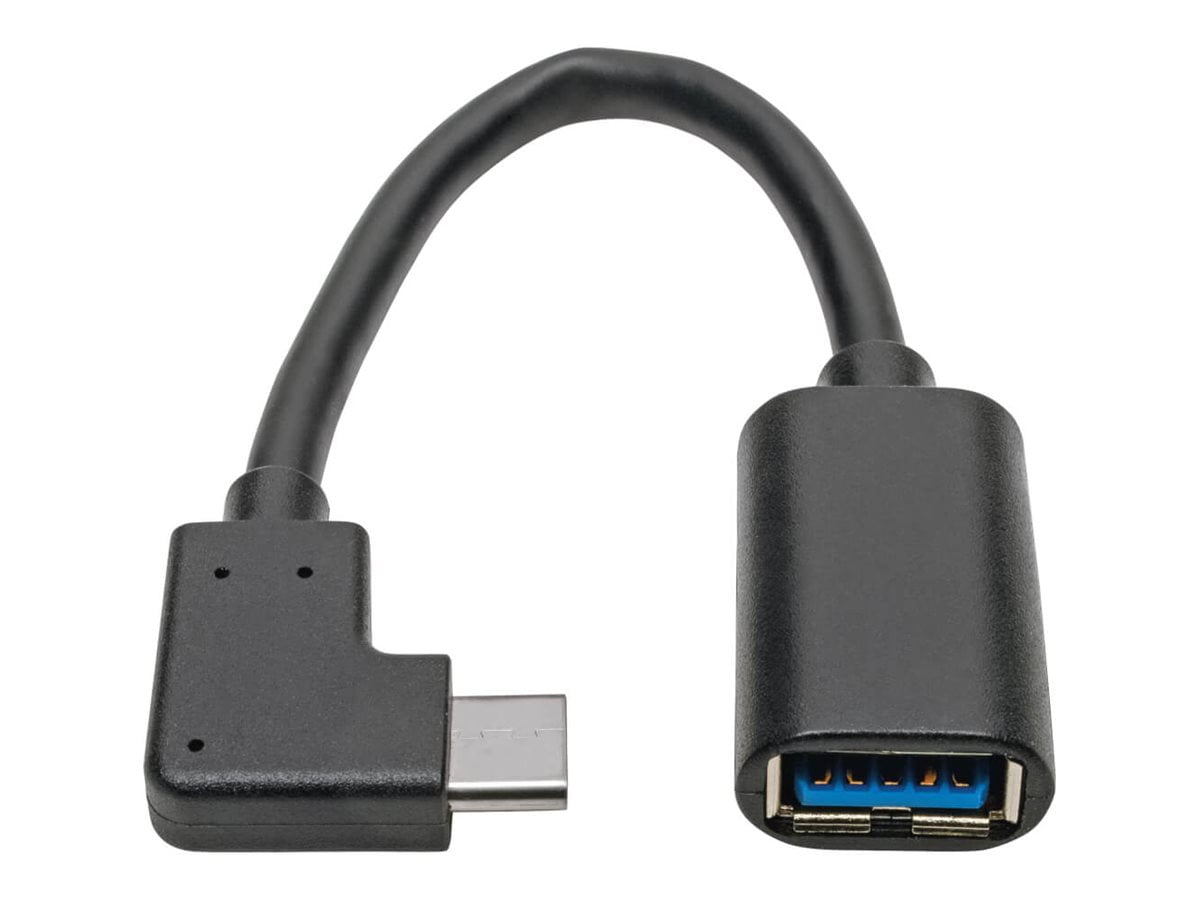 Tripp Lite USB C to USB-A Cable Right Angle 3.1 5 Gbps USB Type C M/F 6in
