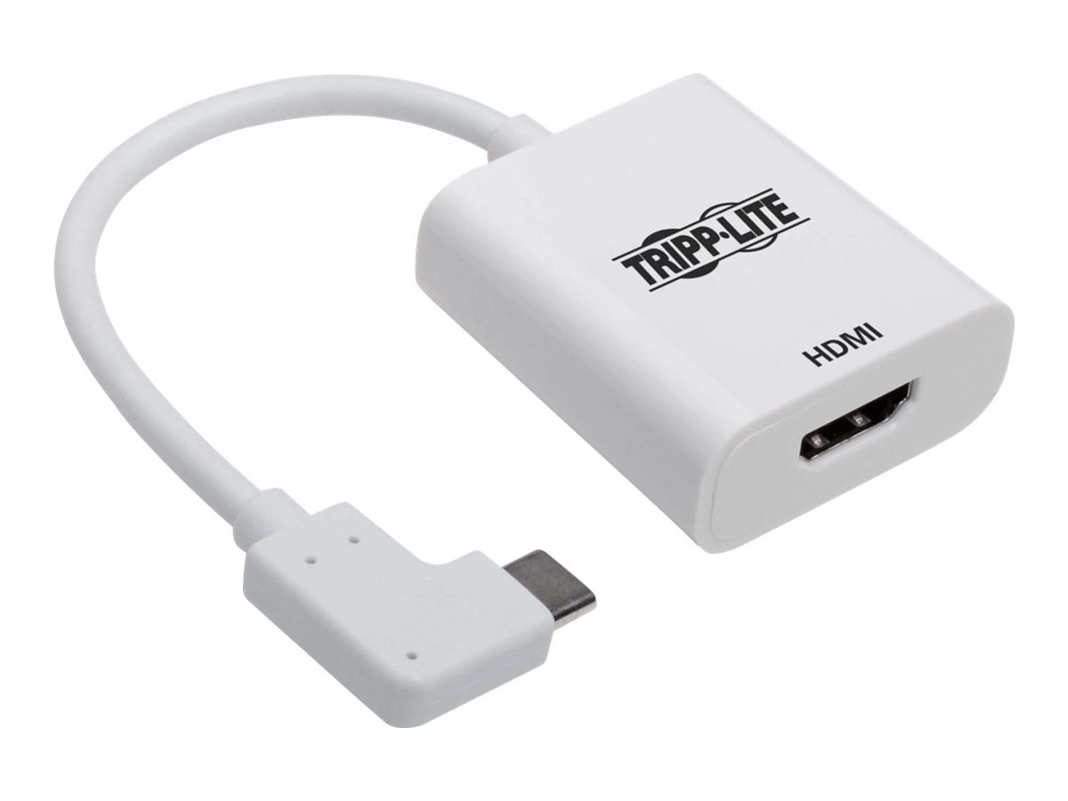 Tripp Lite Right-Angle USB C to HDMI 4K Adapter Cable USB-C M/F White 6in