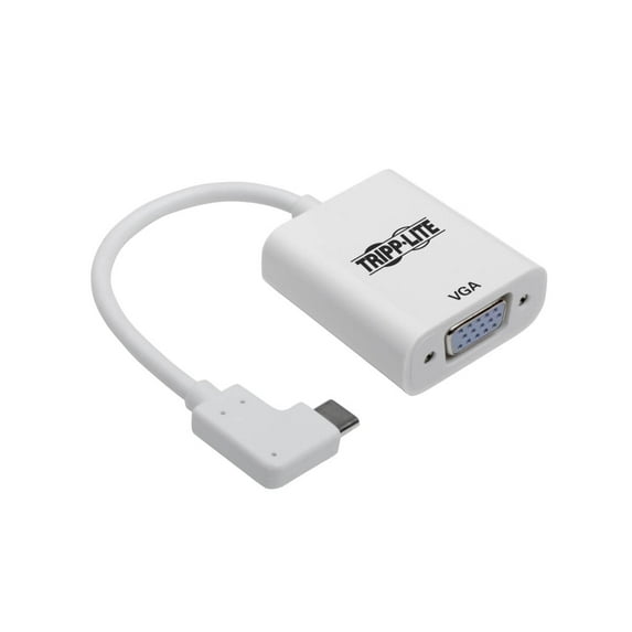 Tripp Lite Right-angle C To Vga Adapter Cable Type-c M/f White 1080p 6in 5 Gbps - External Video Adapter - Type-c 3.1 - Vga - White