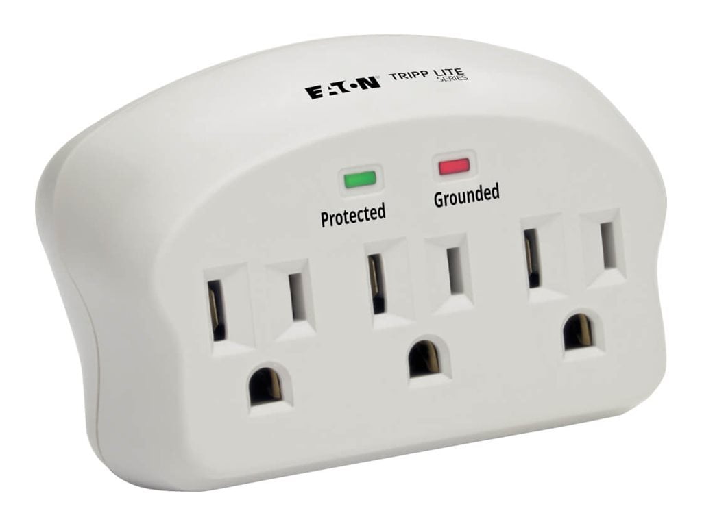 Eaton Tripp Lite Series Protect It! 3-Outlet Surge Protector Direct Plug-In 660 Joules 2 Diagnostic LEDs SK30