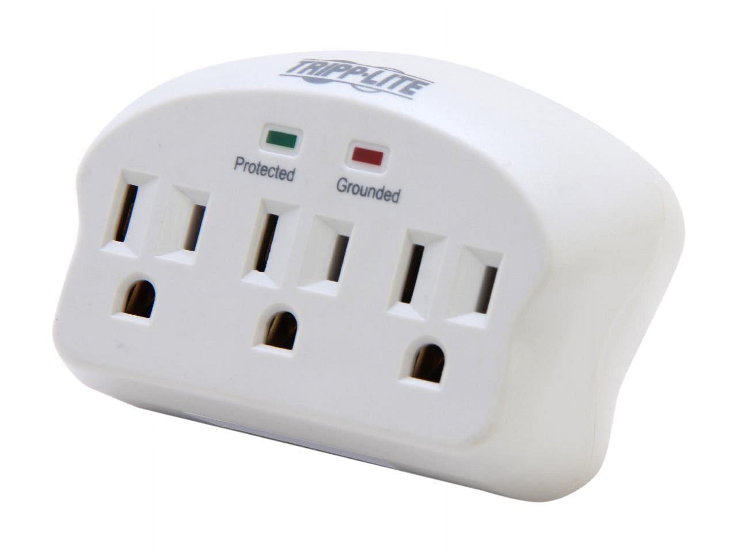White 3-Outlet Surge Protector Wall Tap