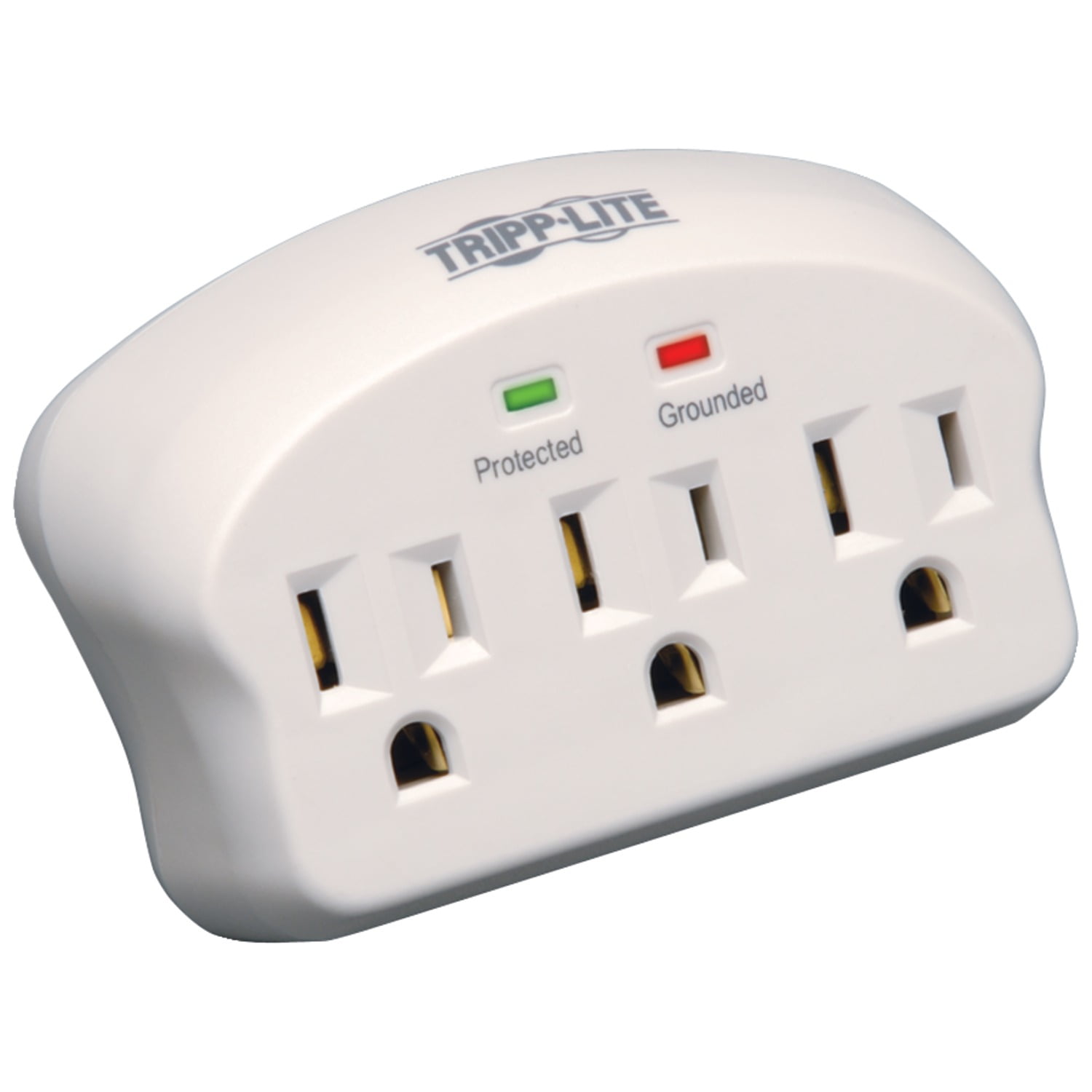 White 3-Outlet Surge Protector Wall Tap