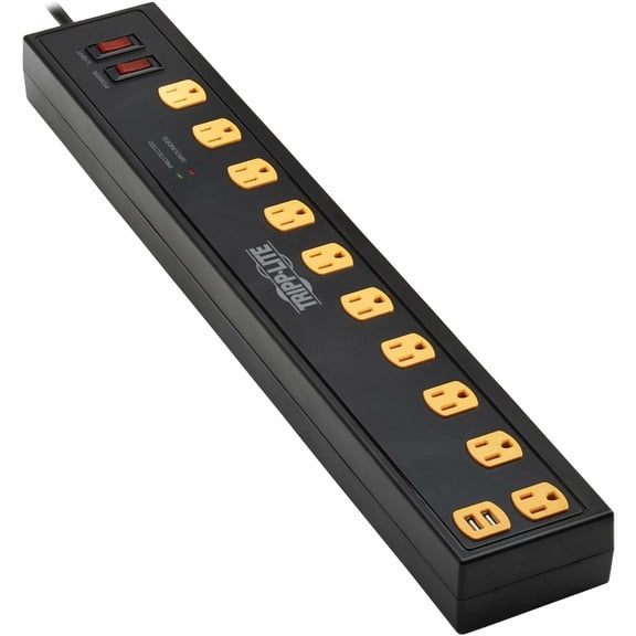 Tripp Lite Protect It! 10ft 10-Outlet Surge Protector with Swivel Light Bars