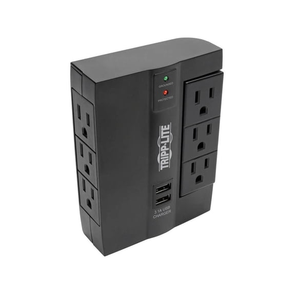 Tripp Lite SWIVEL6USB Protect It! 6-Outlet Surge Protector with 3 Rotatable Outlets & 2 USB Ports