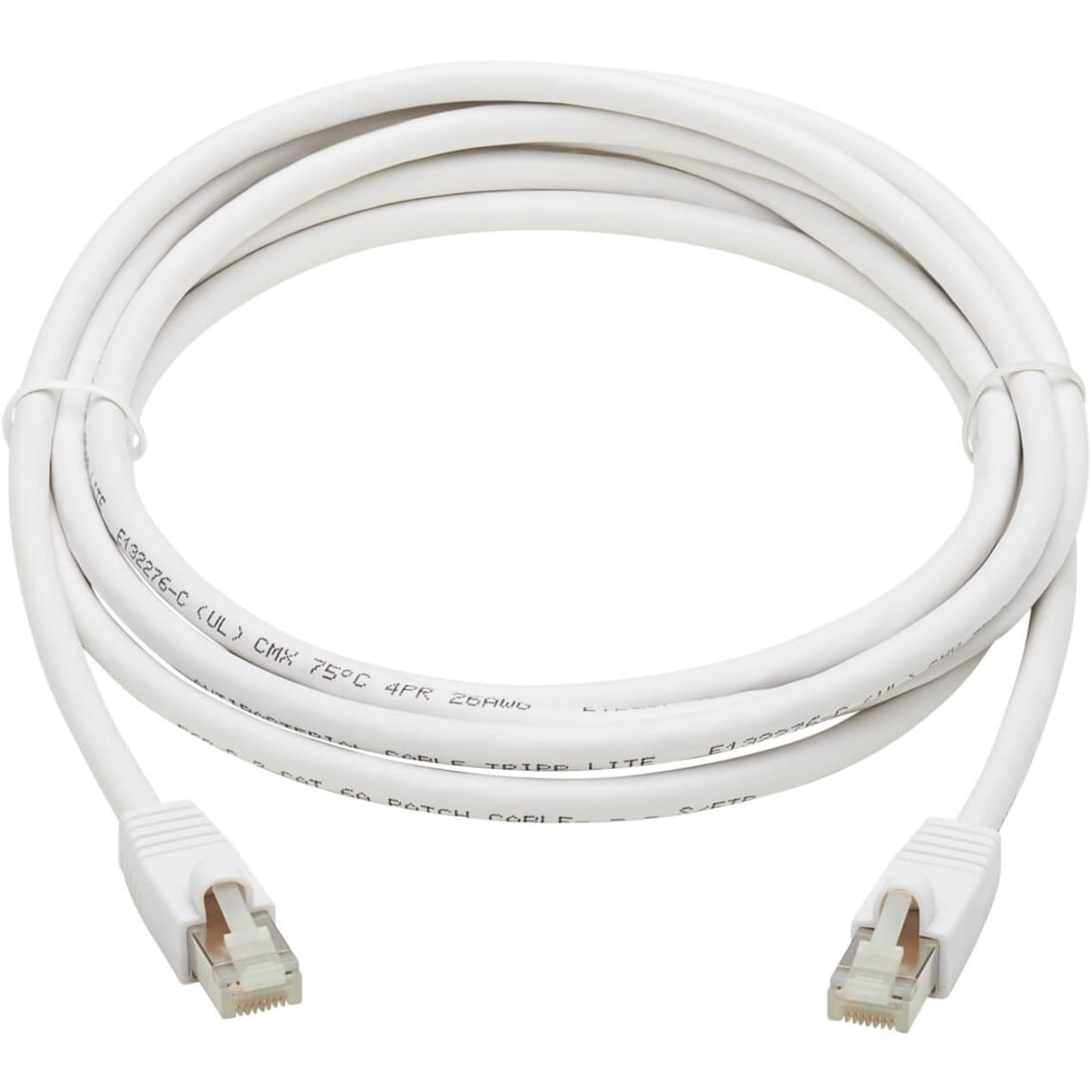 Tripp Lite Safe-IT Cat6a Ethernet Cable Snagless PoE M/M 10ft White N262AB010WH