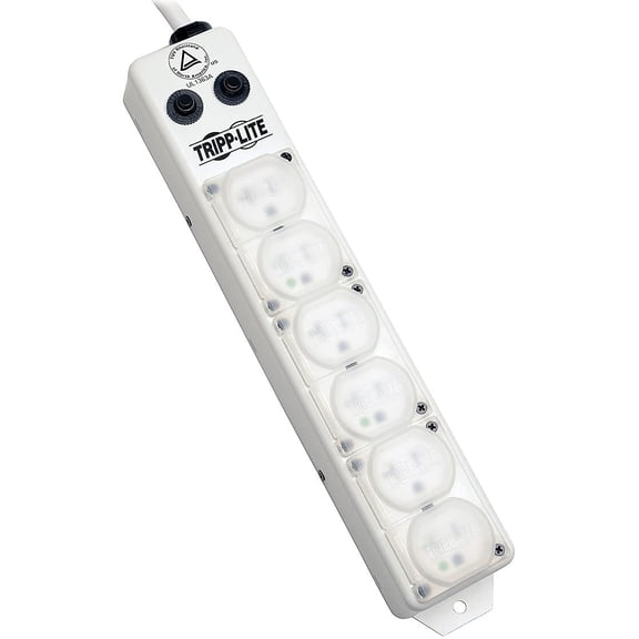 Tripp Lite Safe-IT Hospital-Grade Power Strip, 6 20A HG Outlets, Approved For Patient-Care Vicinity, UL 1363A Compliant, 7 Ft / 2.1M Cord, NEMA 5-20P-HG Plug (PS607HG20AOEM) CA3
