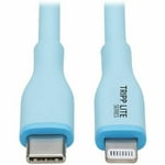 Tripp Lite Safe-IT USB-C to Lightning Charge Cable for iPhone & iPad, Male-to-Male Cable, MFi Certified, Light Blue, 6 Feet / 1.8 Meters, 2-Year Warranty (M102AB-006-S-LB)
