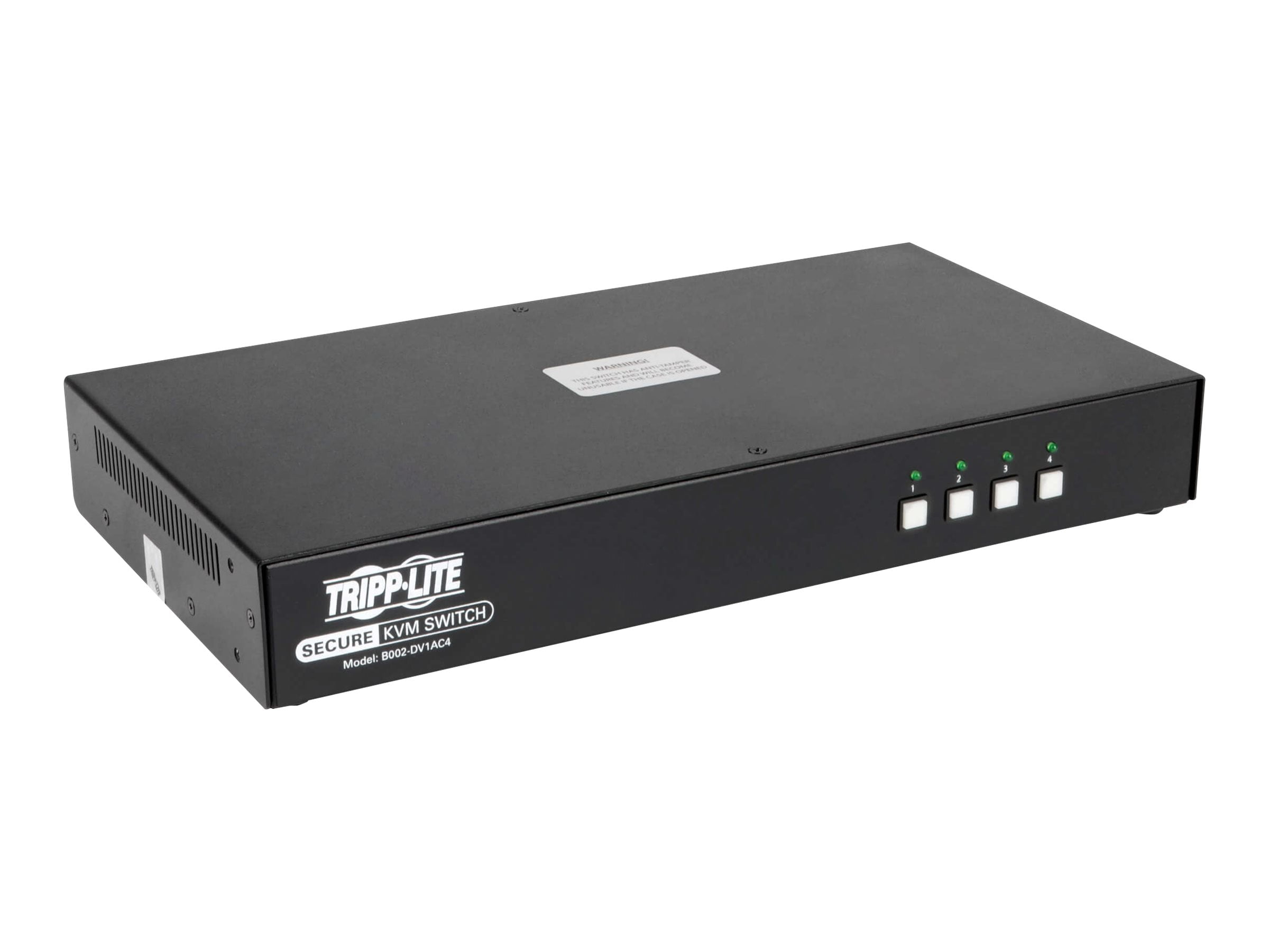 Tripp Lite Secure 4 Port KVM Switch, DVI to DVI, Single Monitor, NIAP PP3.0 Certified, Audio, Common Access Card, TAA-Compliant (B002-DV1AC4)
