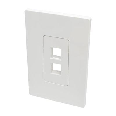 Tripp Lite Single-Gang 2-Port Universal Keystone Wall Plate, Cat5/6/6a, USB, HDMI, DisplayPort, RCA, White (N080-102)