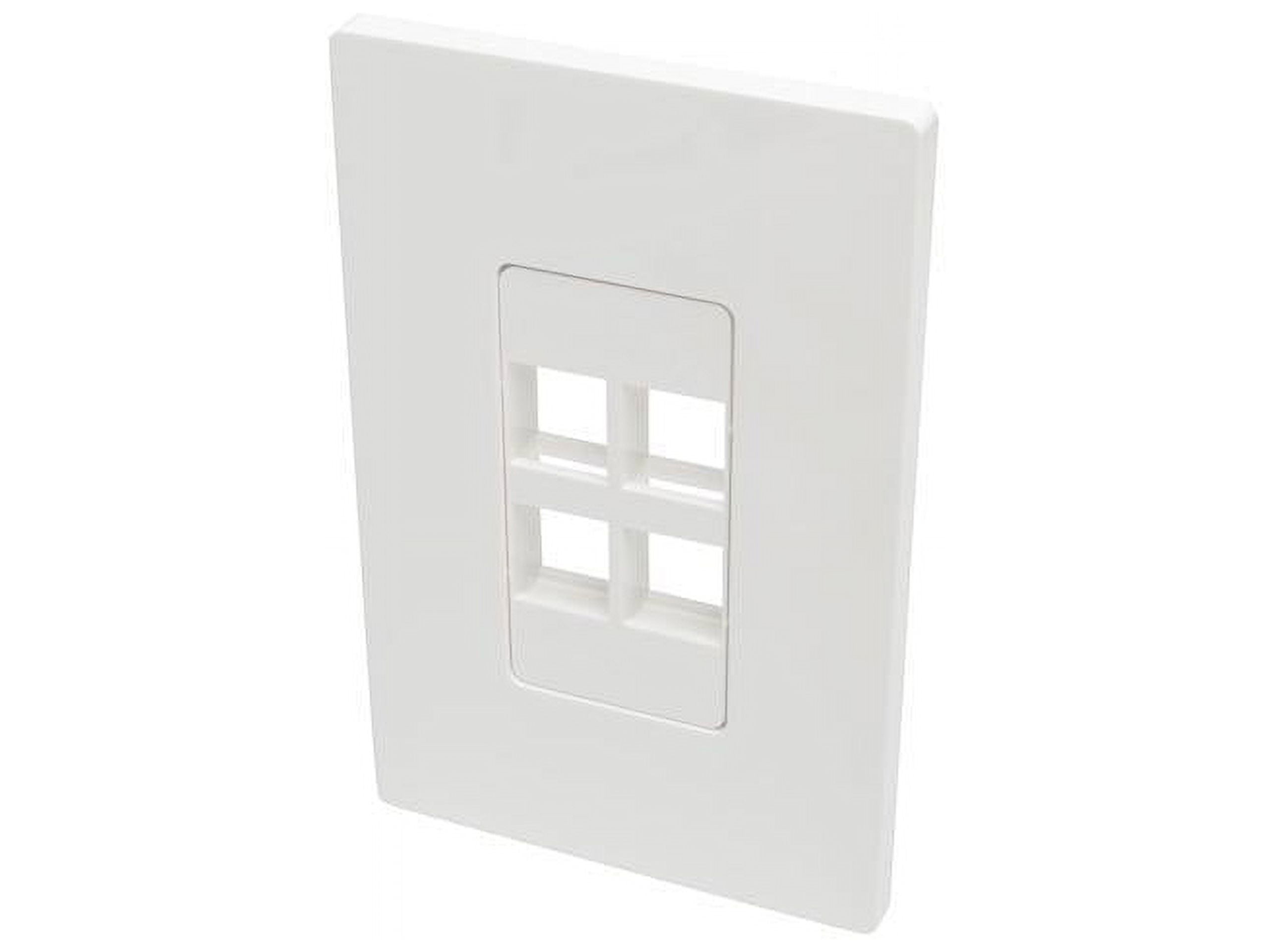 Tripp Lite Single-Gang 4-Port Universal Keystone Wall Plate, Cat5/6/6a, USB, HDMI, DisplayPort, RCA, White (N080-104)