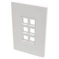 thumbnail image 1 of 6-Port Single-Gang Universal Keystone Wallplate, White, 1 of 4