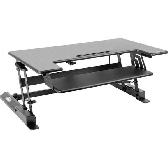 Tripp Lite Sit Stand Desktop Workstation Adjustable Standing Desk 36 x 22 In. - 33 Lb Load Capacity - Desktop - Medium Density Fiberboard (MDF), Steel - Black