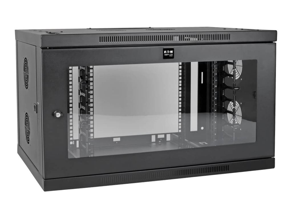 Eaton Tripp Lite Series SmartRack 9U Wallmount Rack Enclosure Wide Cable Management Acrylic Window - Rack enclosure cabinet - wall mountable - black - 9U - 19"