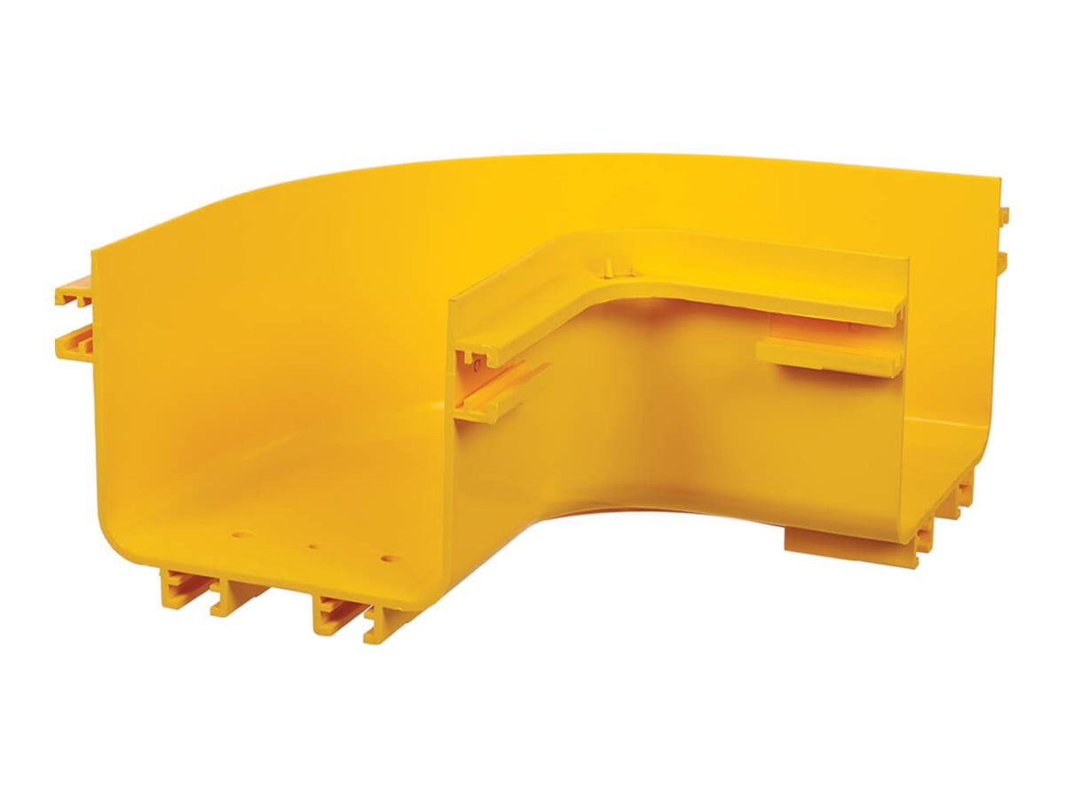 Eaton Tripp Lite Series SmartRack Toolless Horizontal 90-Degree Elbow for Fiber Routing System, 120 mm (5 in.) - Cable raceway spill-over junction - yellow