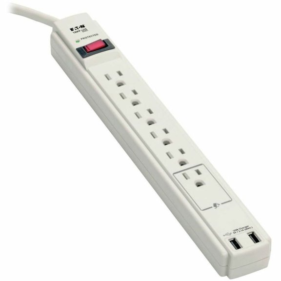 Tripp Lite Surge Protector Power Strip 120V USB 6 Outlet 6' Cord 990 Joule