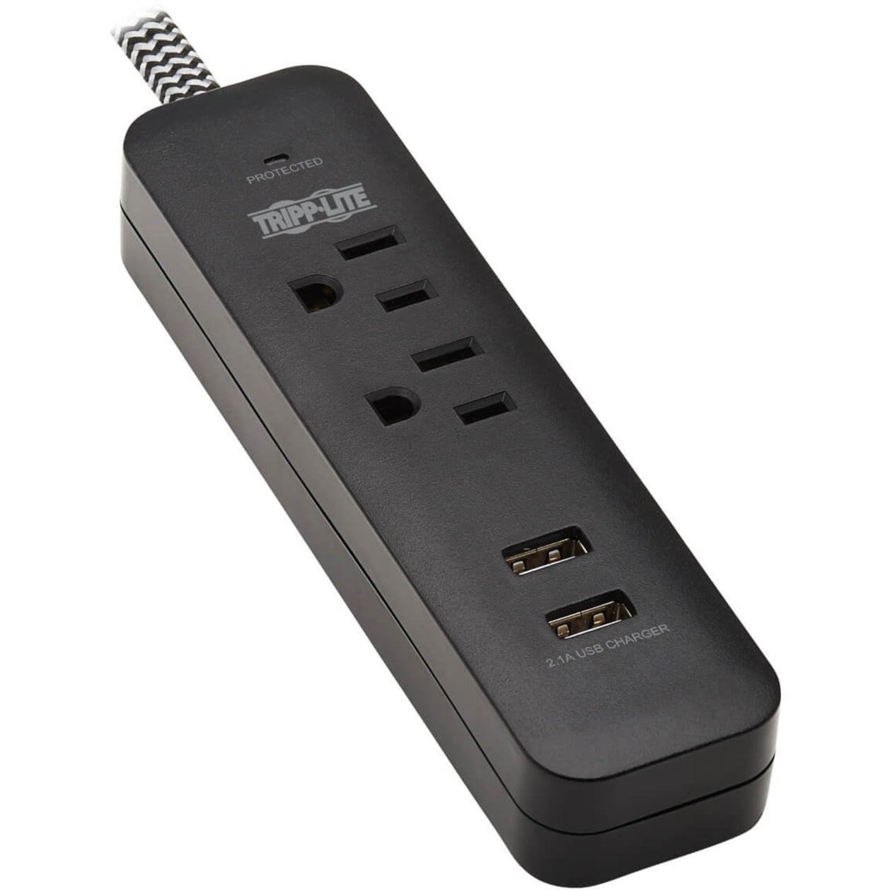 Tripp Lite Surge Protector Strip 2-outlet W 2 Usb Ports 2.1a 6ft Cord Surge Protector 15 A Ac 120 V 1800 Watt Output Connectors: 4 6 Ft Cord Black