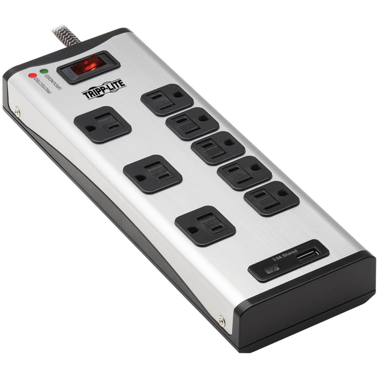 Tripp Lite Surge Protector Power Strip 8-Outlet Metal with USB-A & USB C Charging (tlm88usbc)