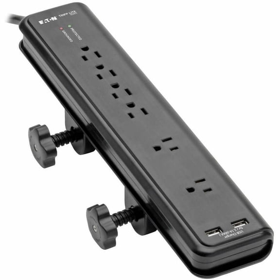 Tripp Lite Protect It! Clamp-Mount 6 Outlet 2 USB Surge Protector TLP606DMUSB