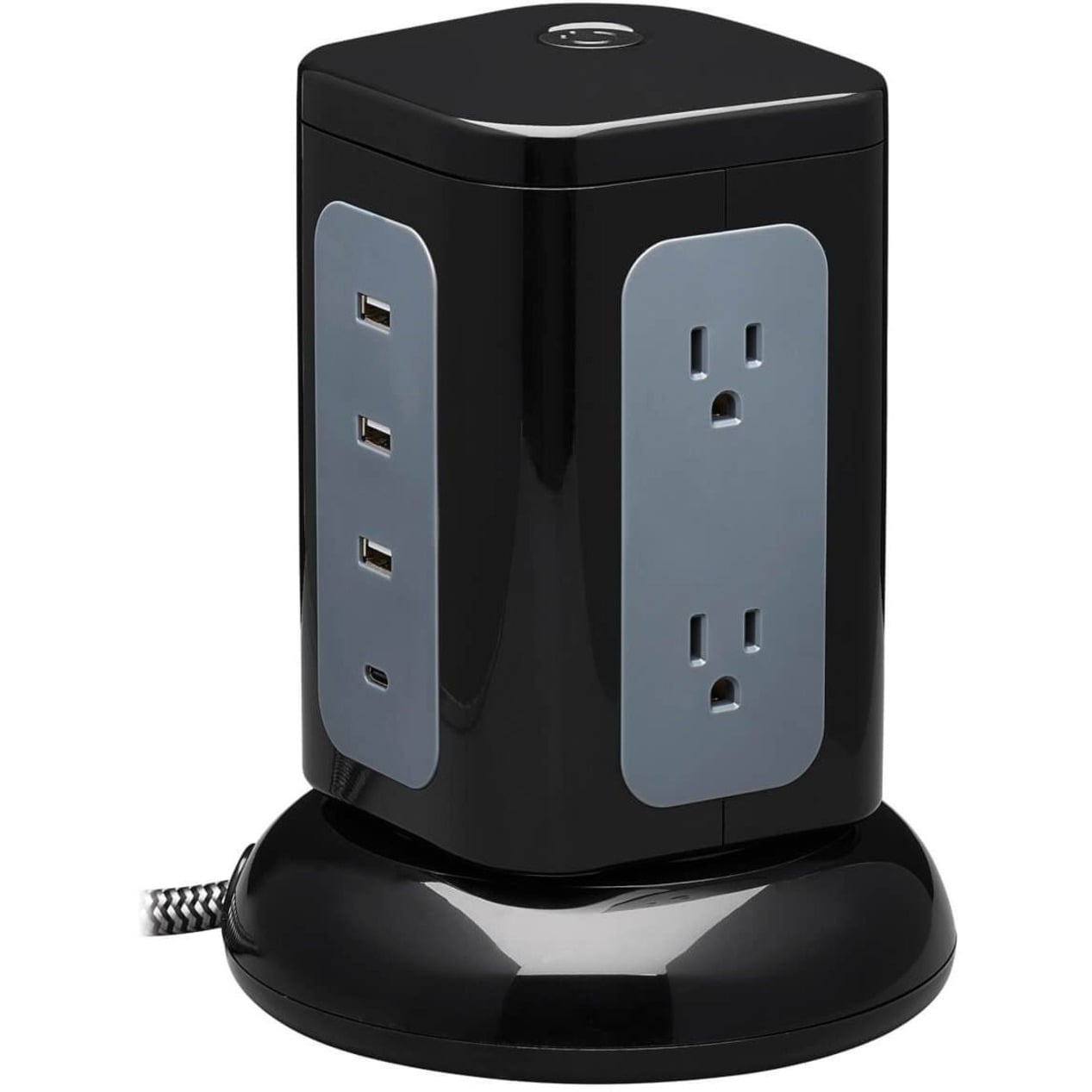 Tripp Lite Surge Protector Tower 6-Outlet 3x USB-A 1x USB C Black TLP606UCTOWER