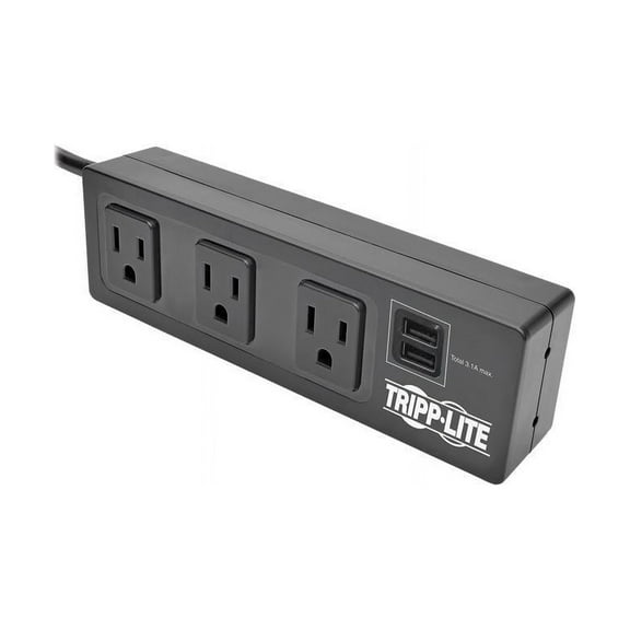 Tripp Lite TLP310USBS 3 Outlet Surge Protector with Mounting Brackets