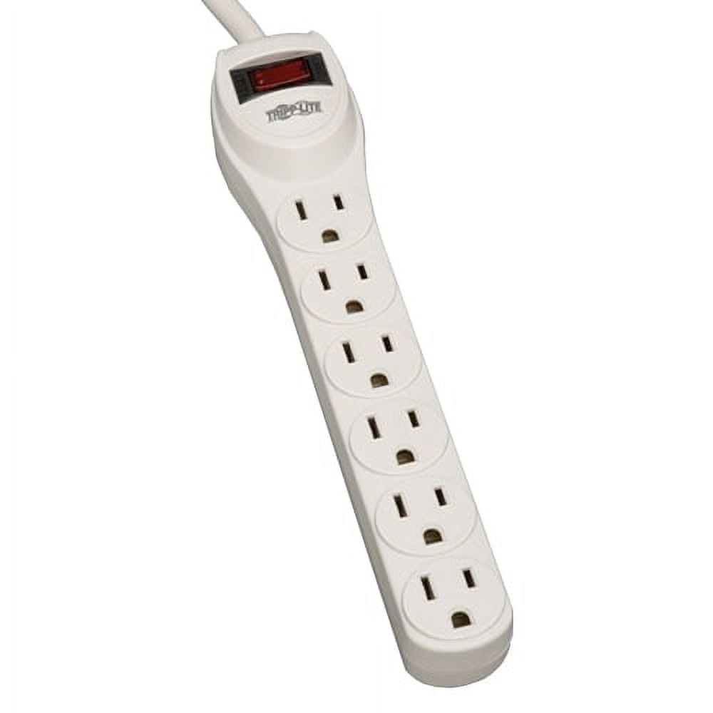 White 6-Outlet Surge Protector with 2-Foot Cord