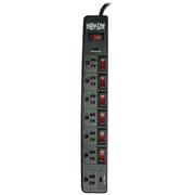 Tripp Lite TLP76MSGB ECO-Surge 7 - حامي زيادة المخرج مع 6 منافذ تحكم فردية ، سلك 6 أقدام