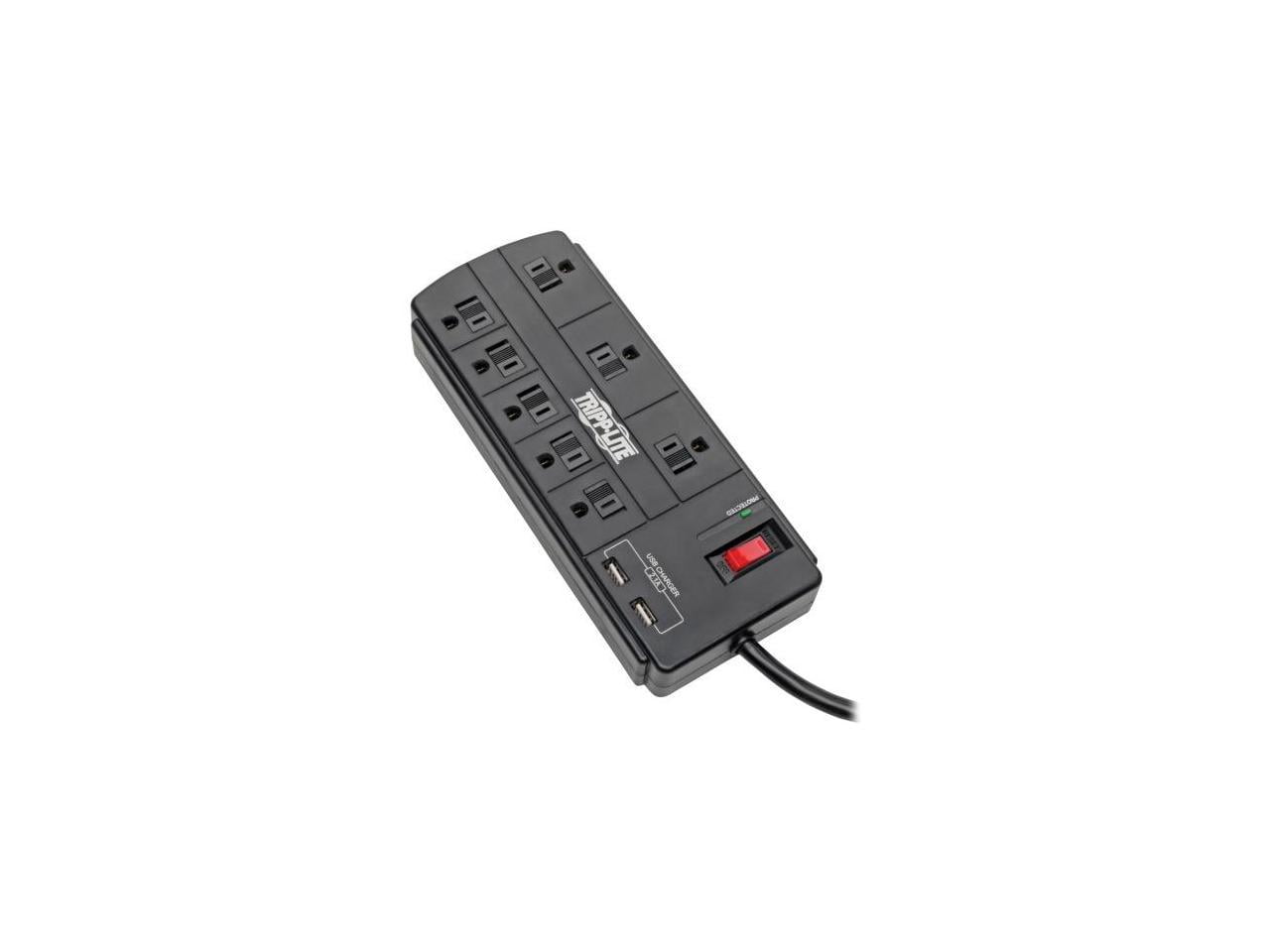Tripp Lite TLP88USBB Protect It! 8-Outlet Surge Protector with 2 USB Ports, 8ft Cord (Without Telephone/Modem)
