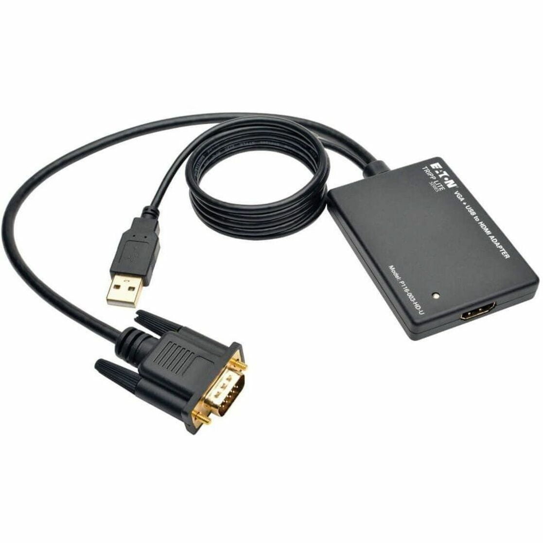 Tripp Lite, TRPP116003HDU, VGA to HDMI Converter / Adapter, 1, Black