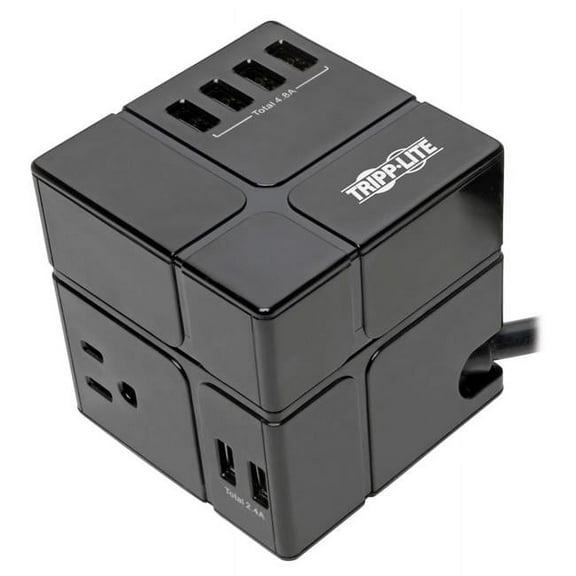 Tripp Lite Tlp368cubeuam 3-out 6 Usb Safe-it Cube Surge Protector