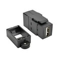 thumbnail image 1 of Tripp Lite U060-000-KP-BK USB 2.0 All-in-One Keystone/Panel Mount Coupler (F/F), Black, 1 of 9