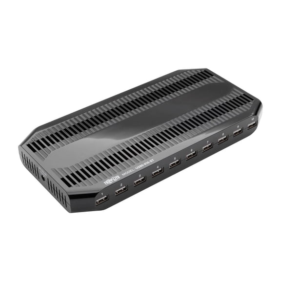 Tripp Lite 10-Port USB Charging Station with Adjustable Storage, 12V 8A (96W) USB Charger Output, Black