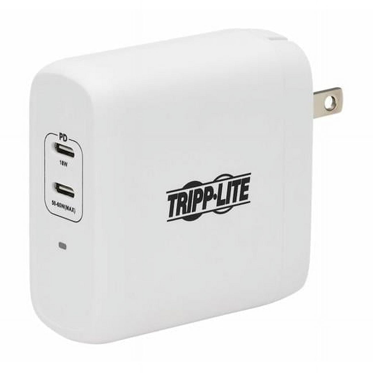 Tripp Lite U280-w02-68c2-g 68 Watts 2 Port Compact Gan Technology Pd3.0 Usb C Wall , White