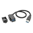 thumbnail image 1 of Tripp Lite U324-001-KPA-BK Black USB 3.0 All-in-One Keystone/Panel Mount Extension Cable, Angled Connector, 1 of 4