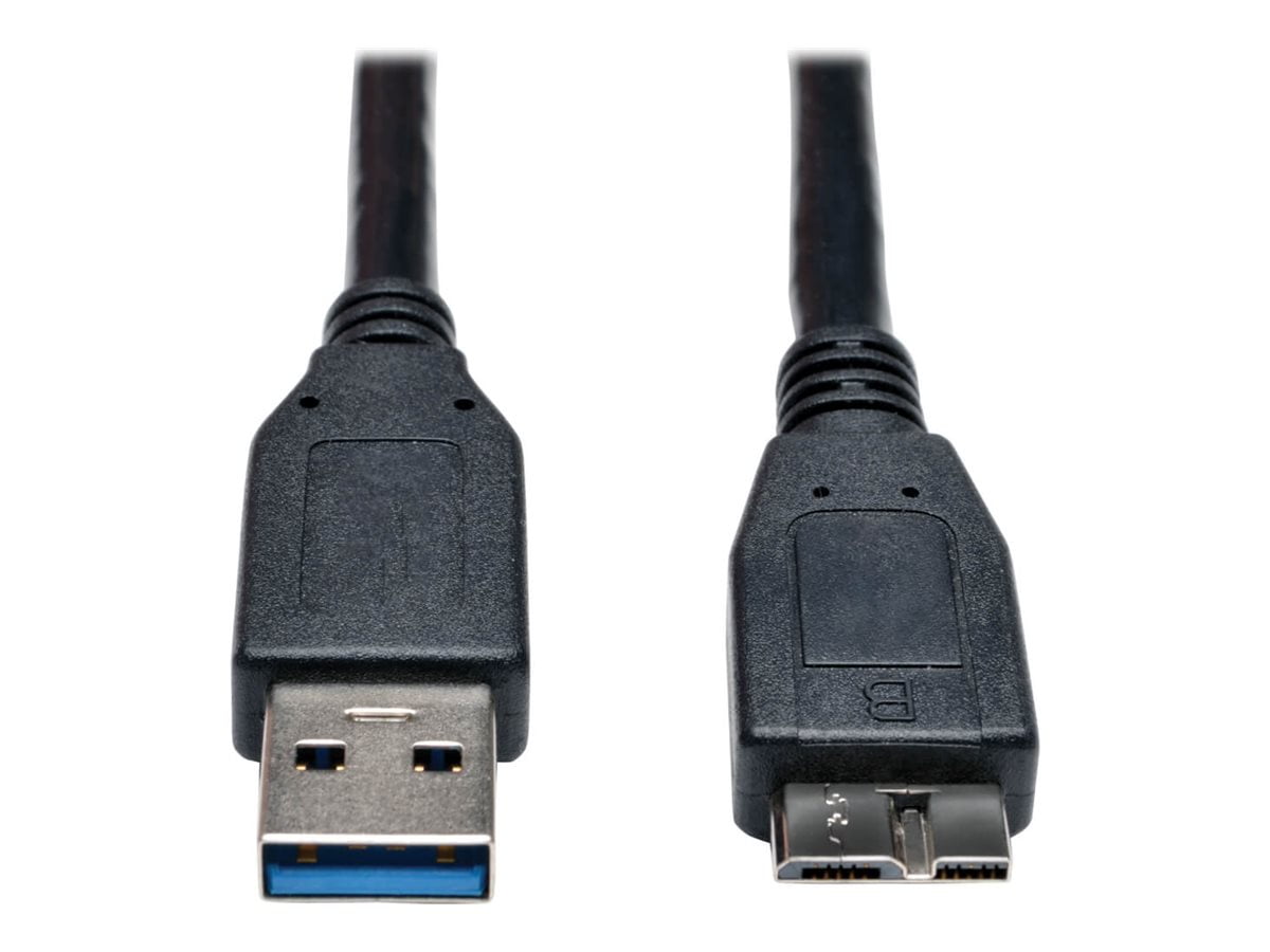 USB 3.0 SuperSpeed Device Cable (A to Micro-B M/M) Black, 3-ft. - Thumbnail 3