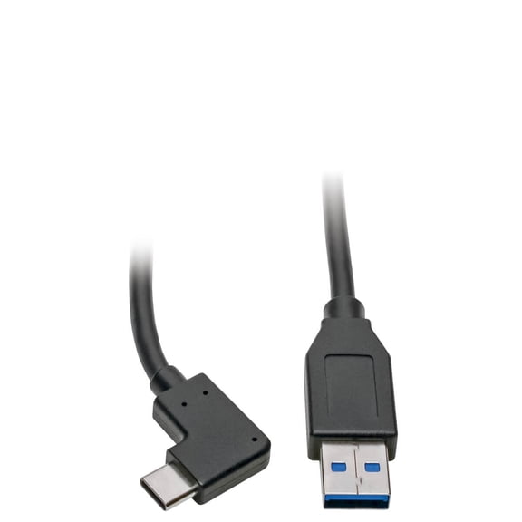 Tripp Lite Usb C To Usb-a Cable Right Angle 3.1 5 Gbps Usb Type C M/m 3ft - Usb Cable - Usb-c (m) Right-angled To Usb Type A (m) - Usb 3.1 Gen 1 / Thunderbolt 3 - 3 Ft - Black