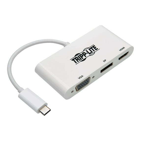 Tripp Lite U444-06N-HVDPW USB-C Multiport Adapter HDMI/DisplayPort/VGA, White