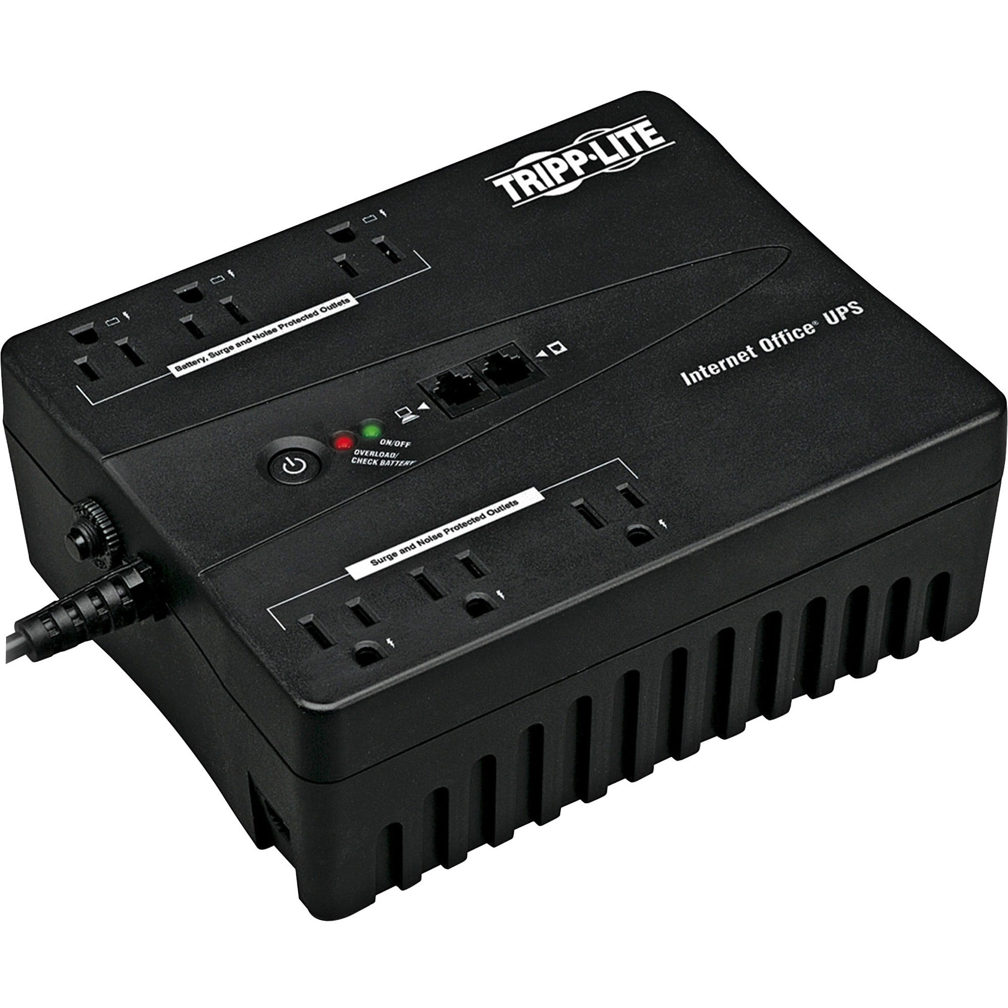 Tripp Lite UPS 350VA 210W Desktop Battery Back Up Compact 120V USB RJ11 PC Ultra-compact Desk-mount - 4 Hour Recharge - 2 Minute Stand-by - 110 V AC Input - 120 V AC Output - 6 x NEMA 5-15R