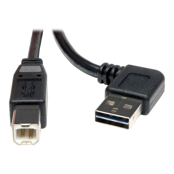 Tripp Lite UR022-006-RA Black Universal Reversible USB 2.0 Right Angle A-Male to B-Male Device Cable