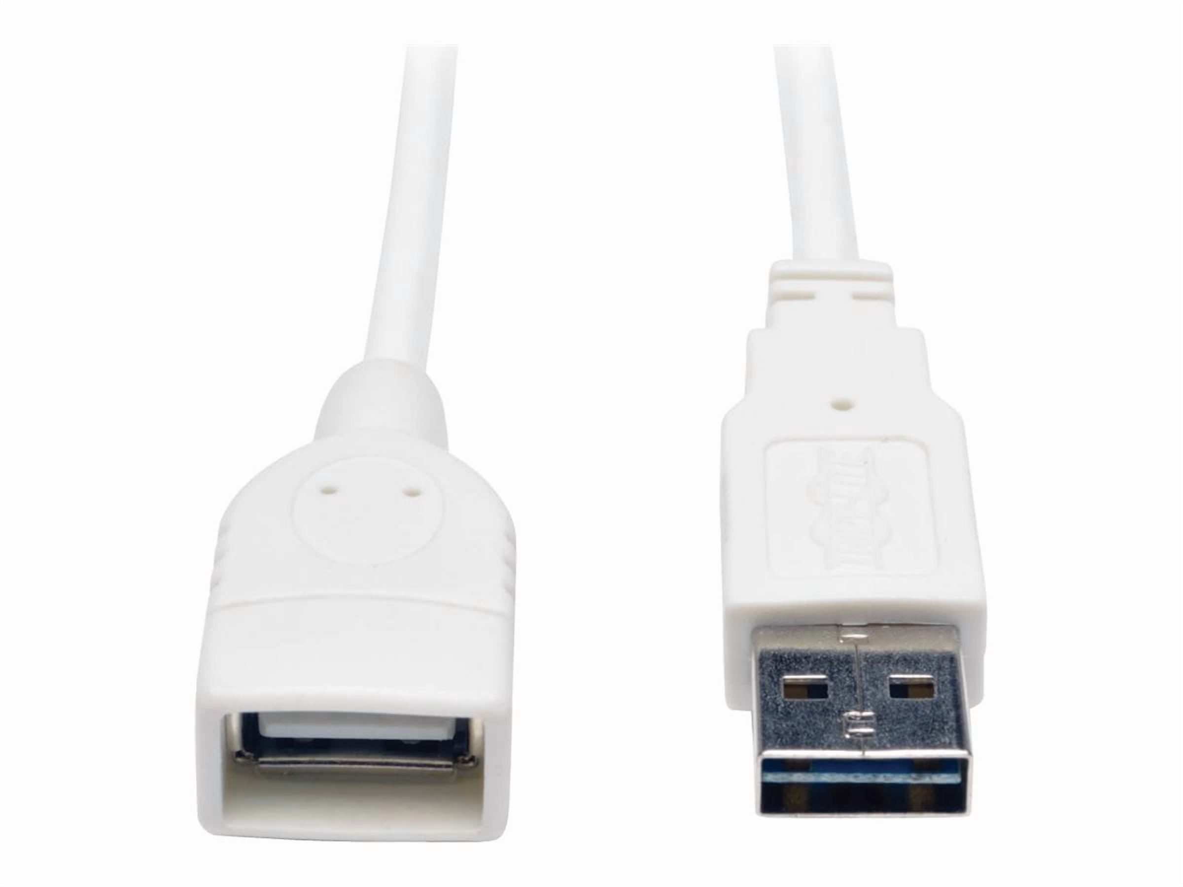 Tripp Lite 3ft Universal Reversible USB 2.0 Hi-Speed Extension Cable, White
