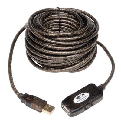 Tripp Lite USB 2.0 Active Extension Repeater Cable, 33 ft, Black, U026-10M