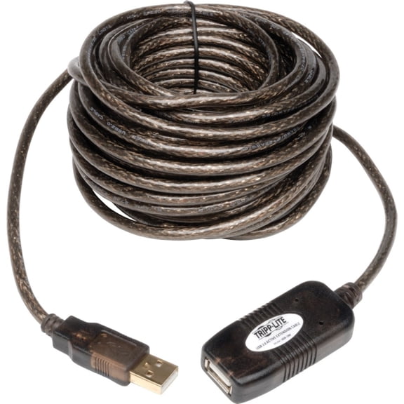 Tripp Lite USB 2.0 Active Extension Repeater Cable, 33 ft, Black, U026-10M