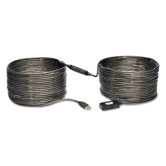Tripp Lite USB 2.0 Active Extension Repeater Cable, 65 ft, Black