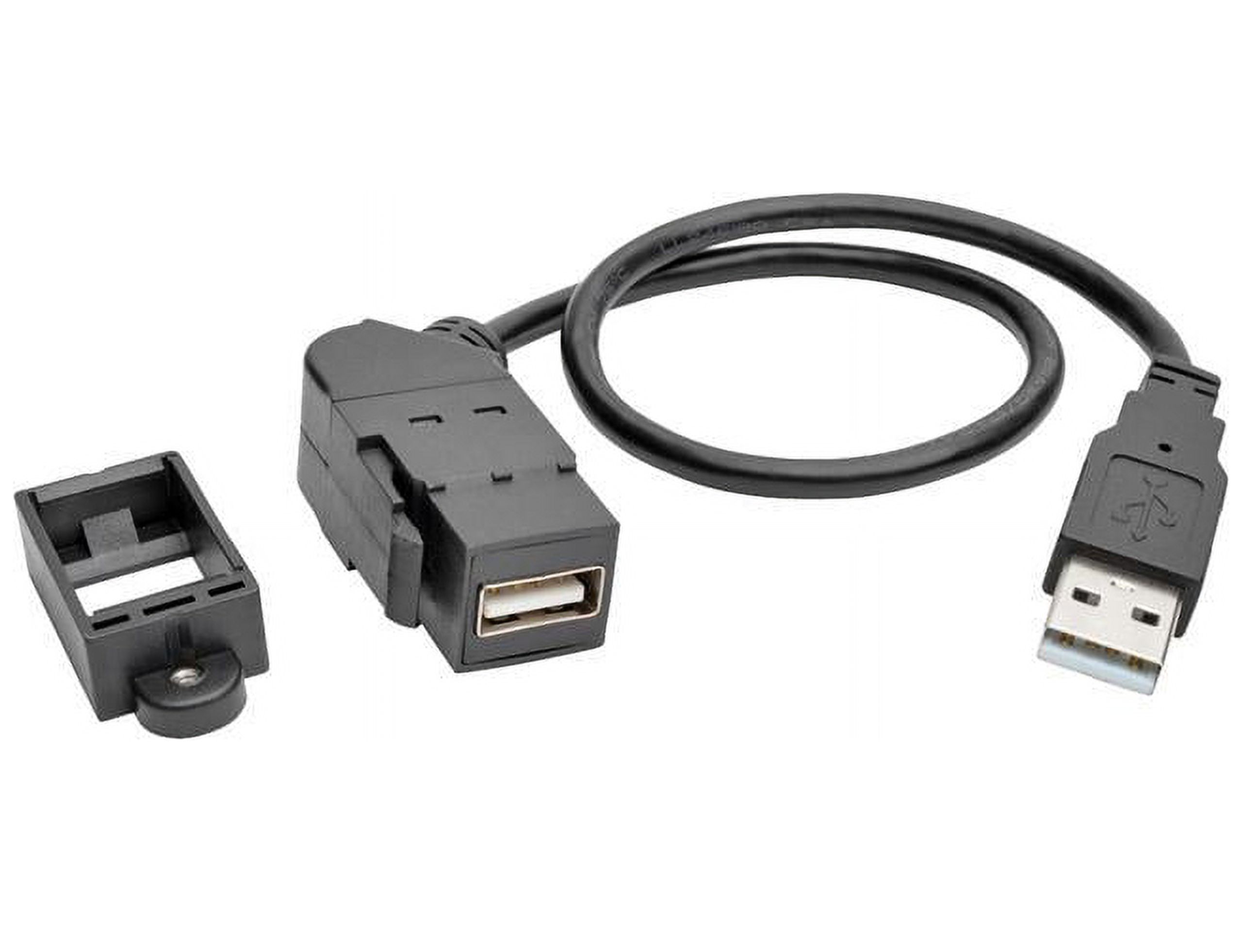 Tripp Lite USB 2.0 Keystone Panel Mount Extension Coupler Cable (M/F) Angled 1ft (U024-001-KPA-BK) - image 1 of 5