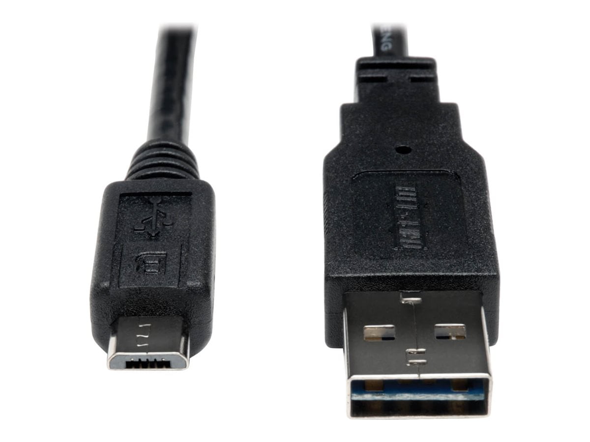 Eaton Tripp Lite Series Universal Reversible USB 2.0 Cable 28/24AWG Reversible A to 5Pin Micro B M/M 1 ft. 0.31 m