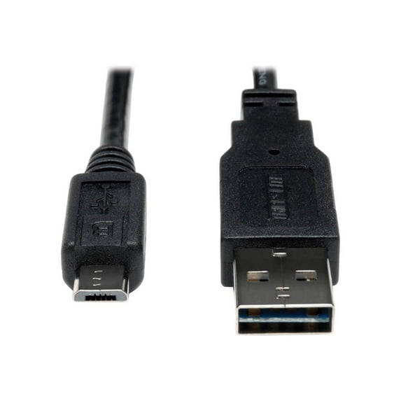 Eaton Tripp Lite Series Universal Reversible USB 2.0 Cable 28/24AWG Reversible A to 5Pin Micro B M/M 1 ft. 0.31 m